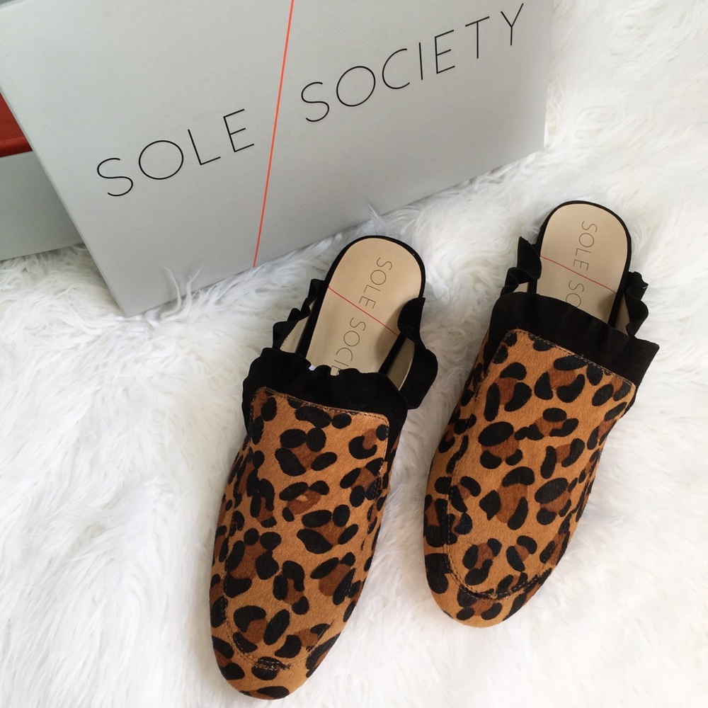Sole Society | Tawni Leopard Ruffle Slip on Loafer